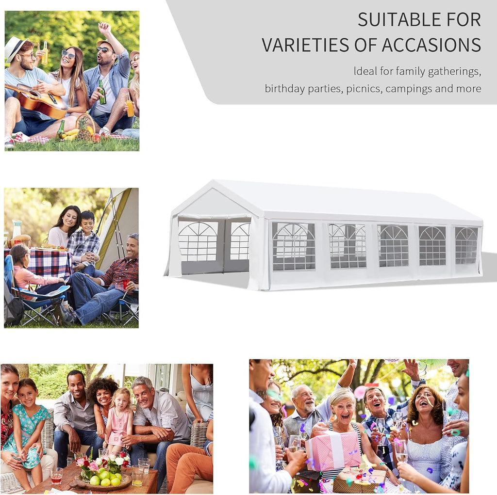 White Commercial Party Tent Gazebo with Removable Sidewalls A988