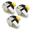 3 Pack Stainless Steel Sports Whistles with Lanyard A9025