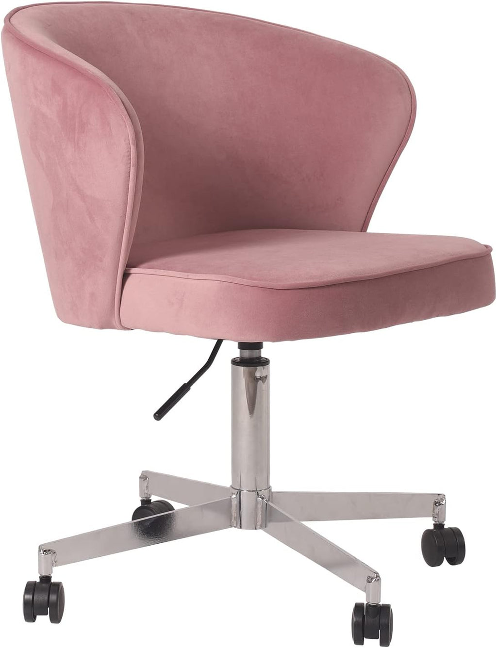 Height-Adjustable Mid-Back Velvet Swivel Office Chair G547771