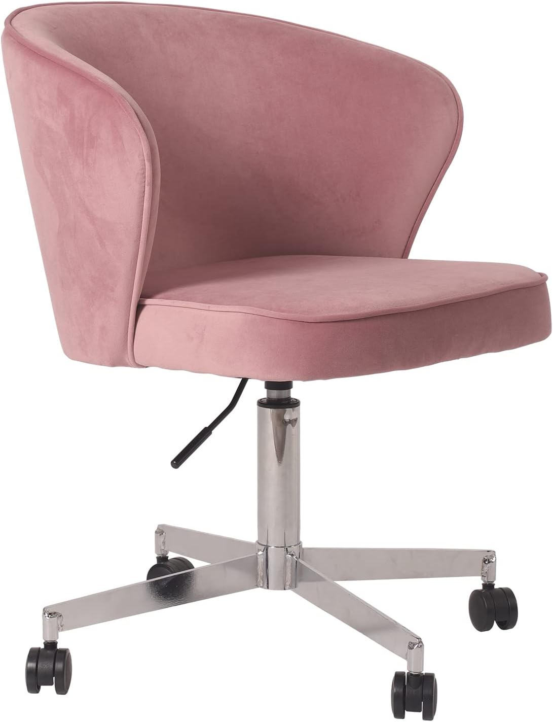 Height-Adjustable Mid-Back Velvet Swivel Office Chair G547771
