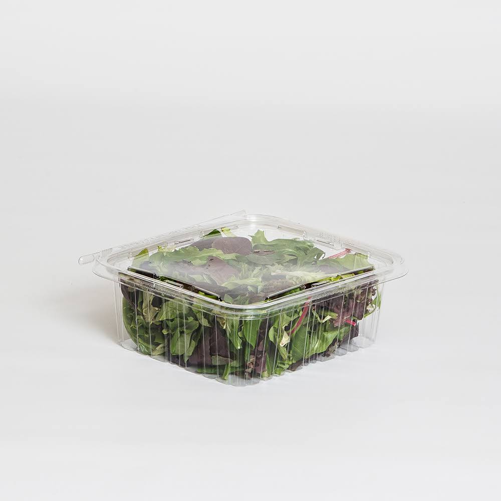 64 oz Clear Polyethylene Square Food Container, 150/Case E447370