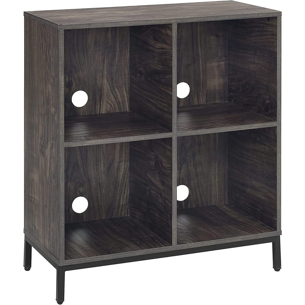 Brown Ash Wood Record Storage Cube Bookcase E69169