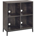 Brown Ash Wood Record Storage Cube Bookcase E69169
