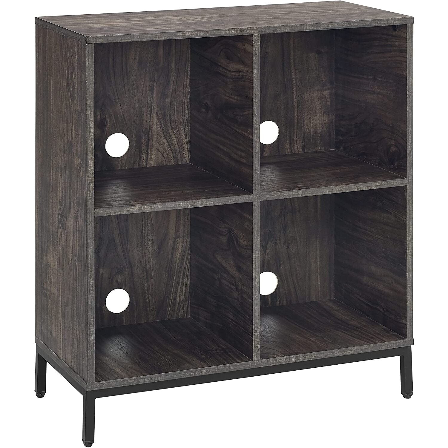 Brown Ash Wood Record Storage Cube Bookcase E69169