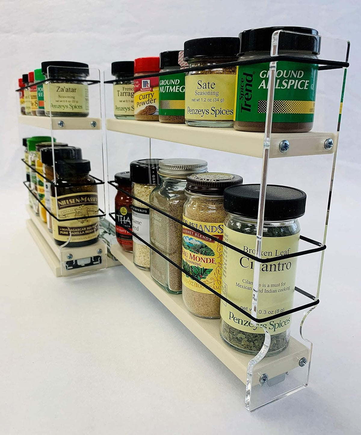 22x1.5x11 Spice Rack with 2 Drawers and 2 Shelves B4349
