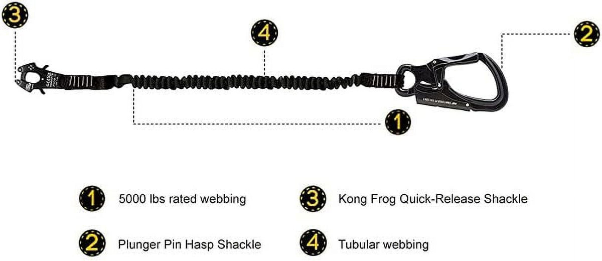 Black 24 Inches Elastic Bungee Lanyard with Snap Hook P83046