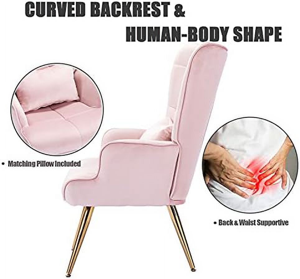 Grey Velvet Accent Chair with Pillow P7679