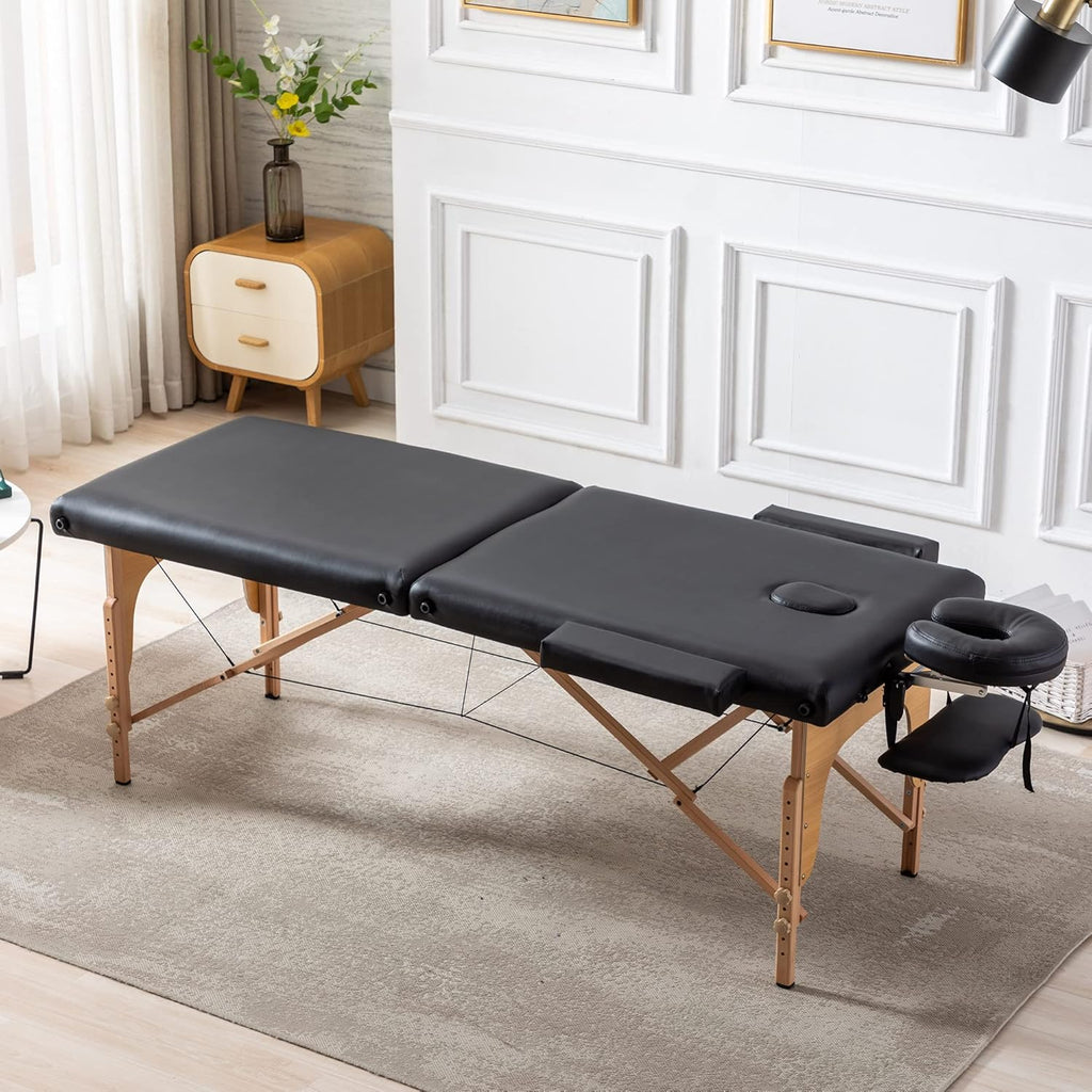 Portable Memory Foam Massage Table 84 Inches Long 28 Inches Wide Foldable Spa Bed with Carrying Case F62711