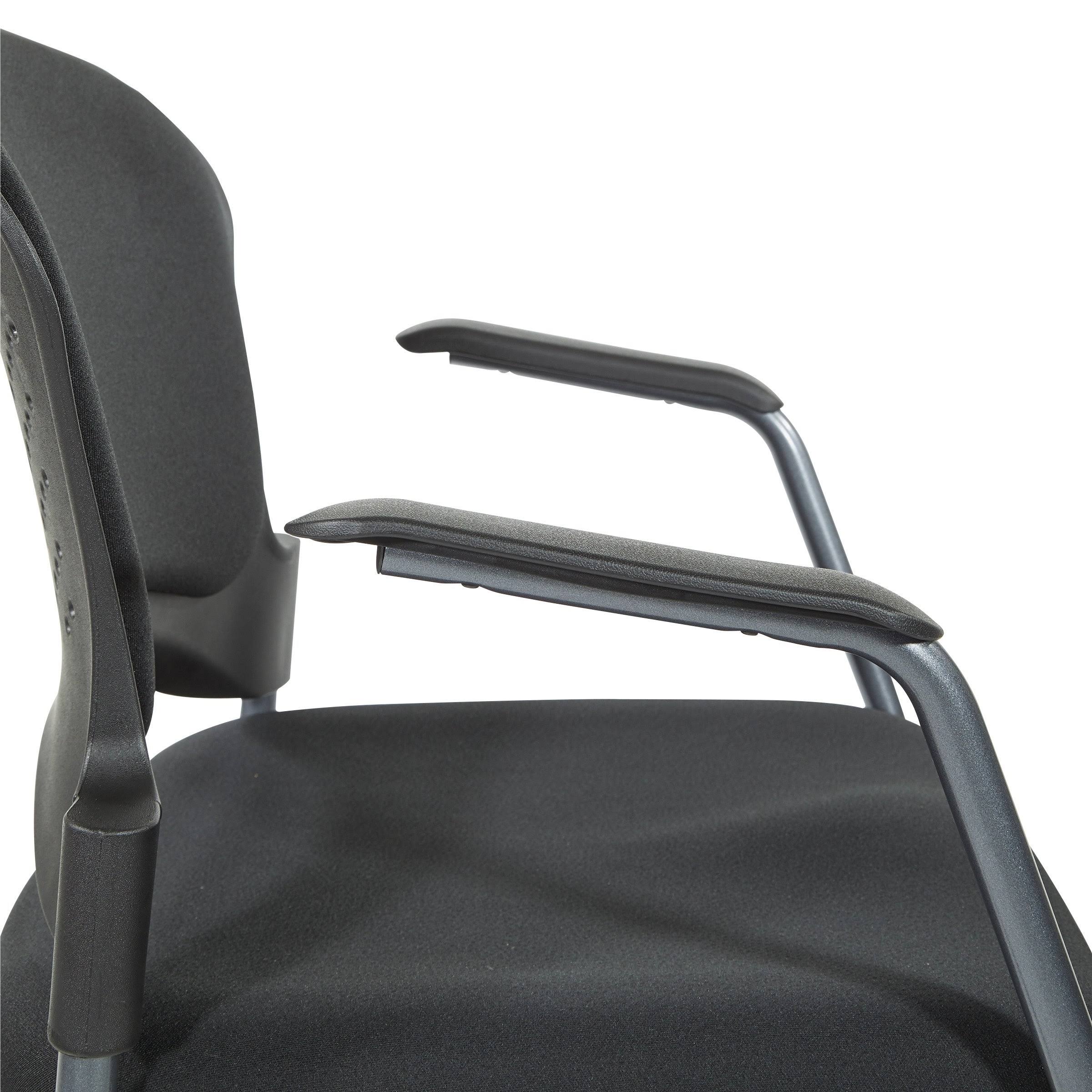 Titanium Finish Rolling Visitors Chair with Casters R4655