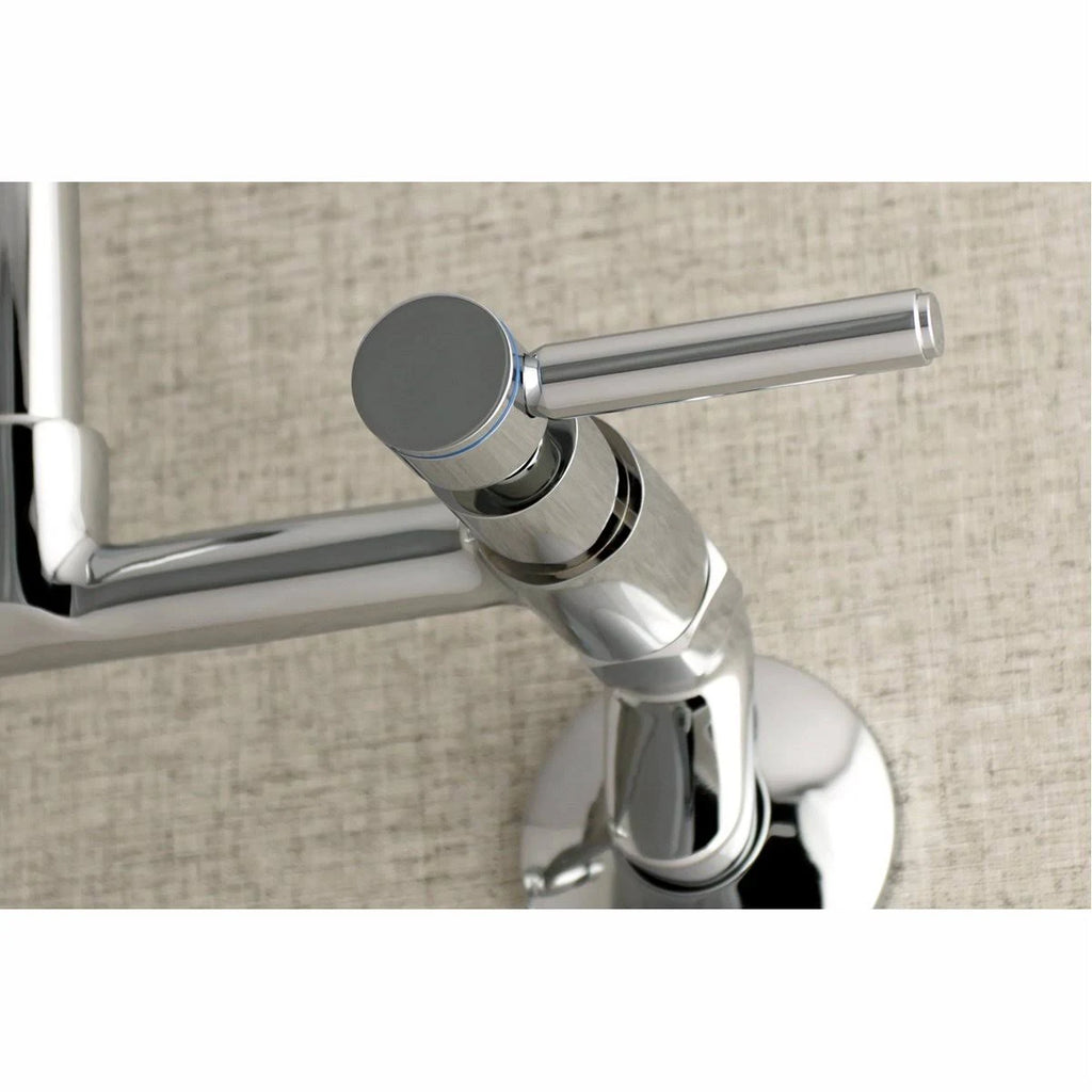 Brushed Nickel Adjustable Center Wall Mount Kitchen Faucet P687