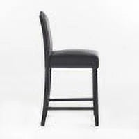 Dark Charcoal Fabric Upholstered Counter Stools, Set of 2 T15138