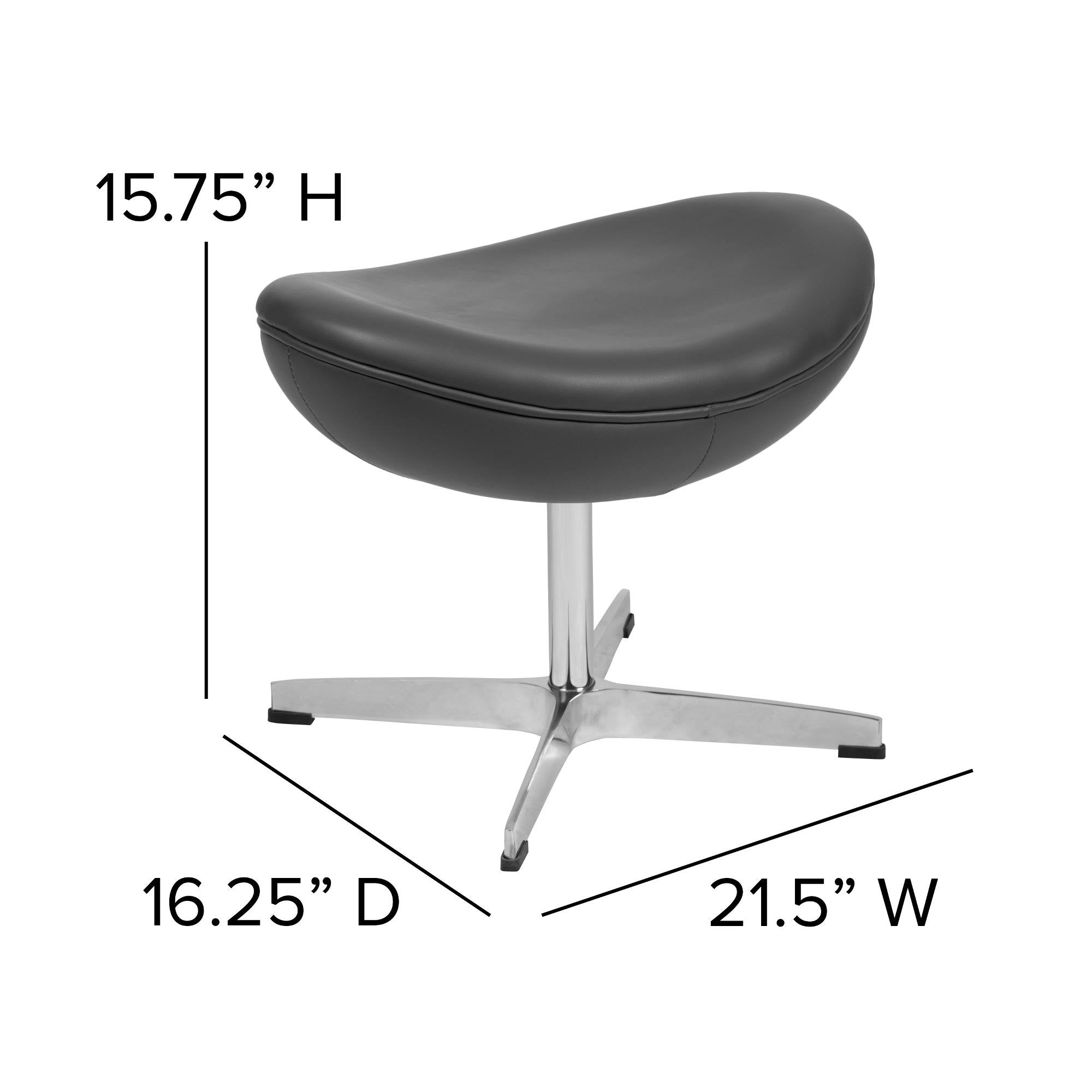 Gray LeatherSoft Saddle Wing Ottoman T494114