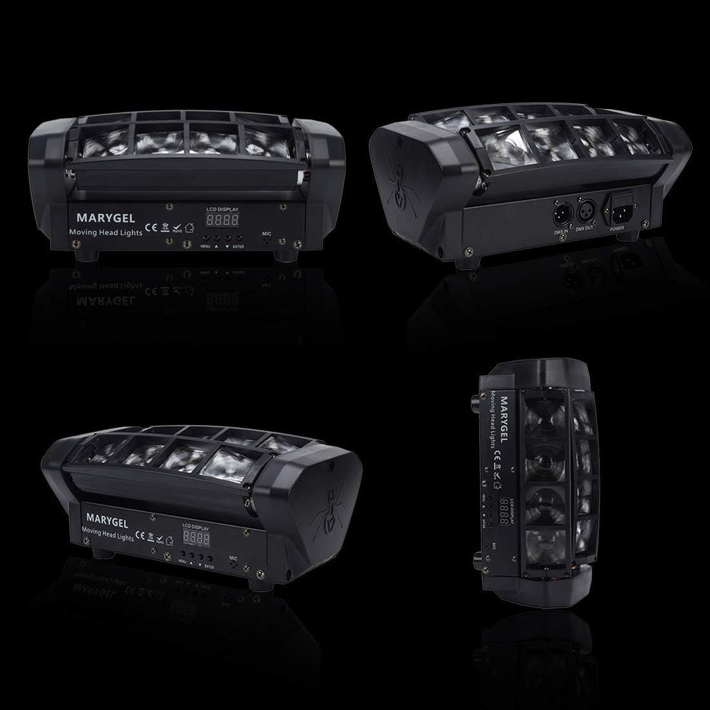 8 LEDs Beam Moving Head Stage Lights RGBW Party Lights DMX 512 Control H620