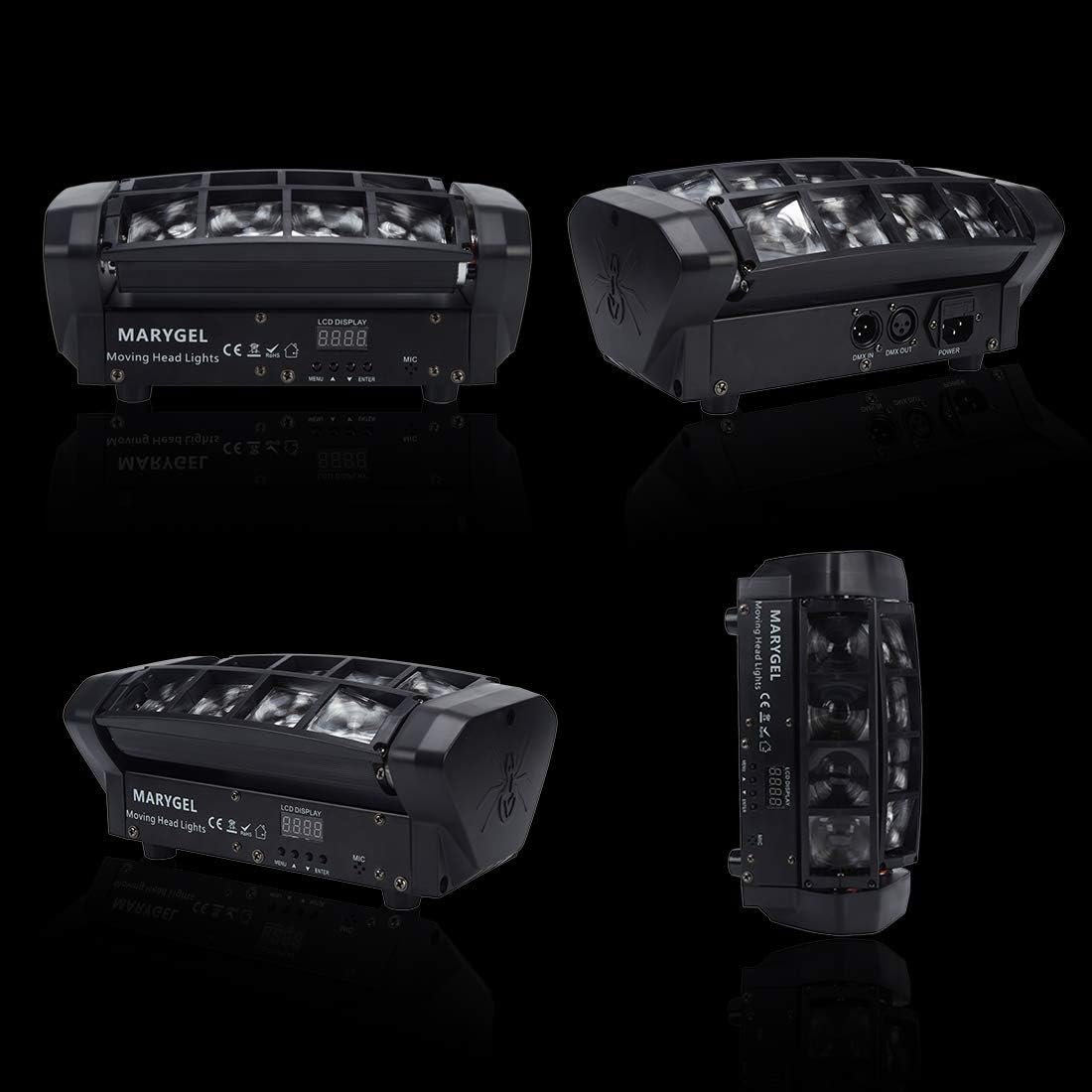 8 LEDs Beam Moving Head Stage Lights RGBW Party Lights DMX 512 Control H620