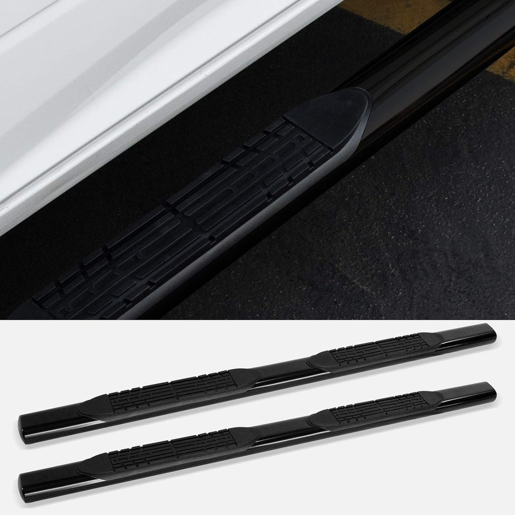 4 Oval Side Step Nerf Bars Black A674