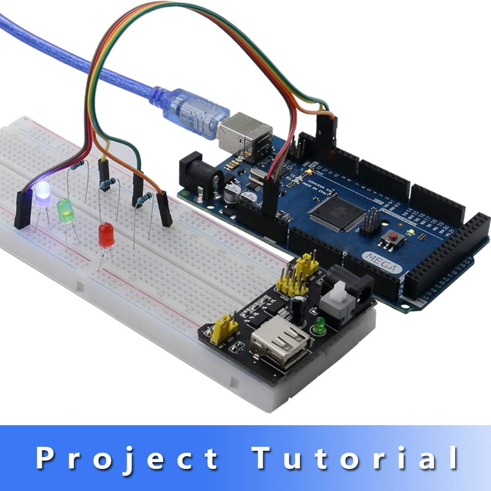 Mega2560 Electronic Projects Starter Kit with LCD1602, Servo, Stepper Motor, Sensors, Breadboard, Jumper Wire, Resistor, Capacitor, Transistor L80558