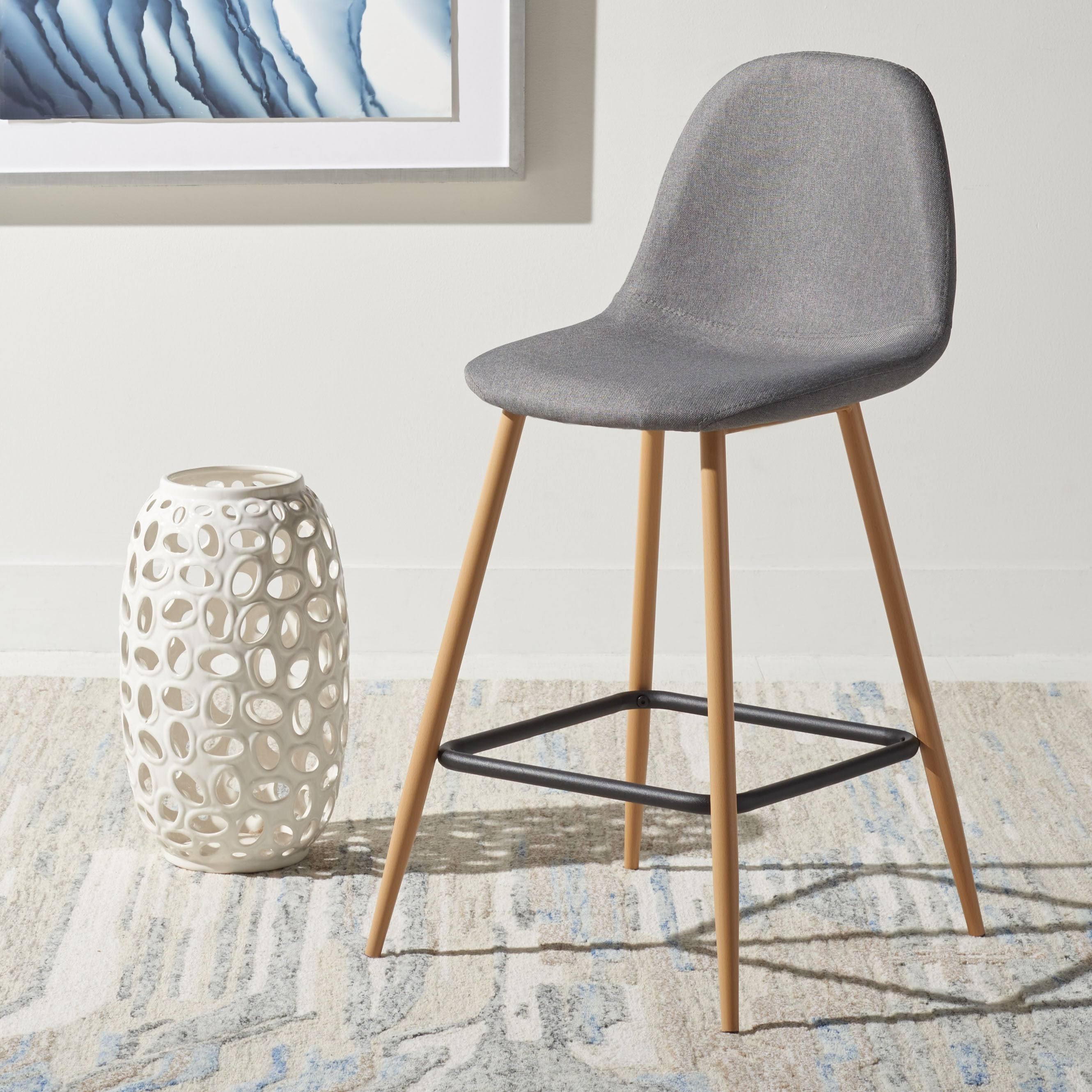 Dark Grey & Natural Counter Stool V854