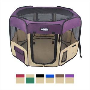 Purple/Beige 2-Door Soft-Sided Dog and Cat Playpen E224502