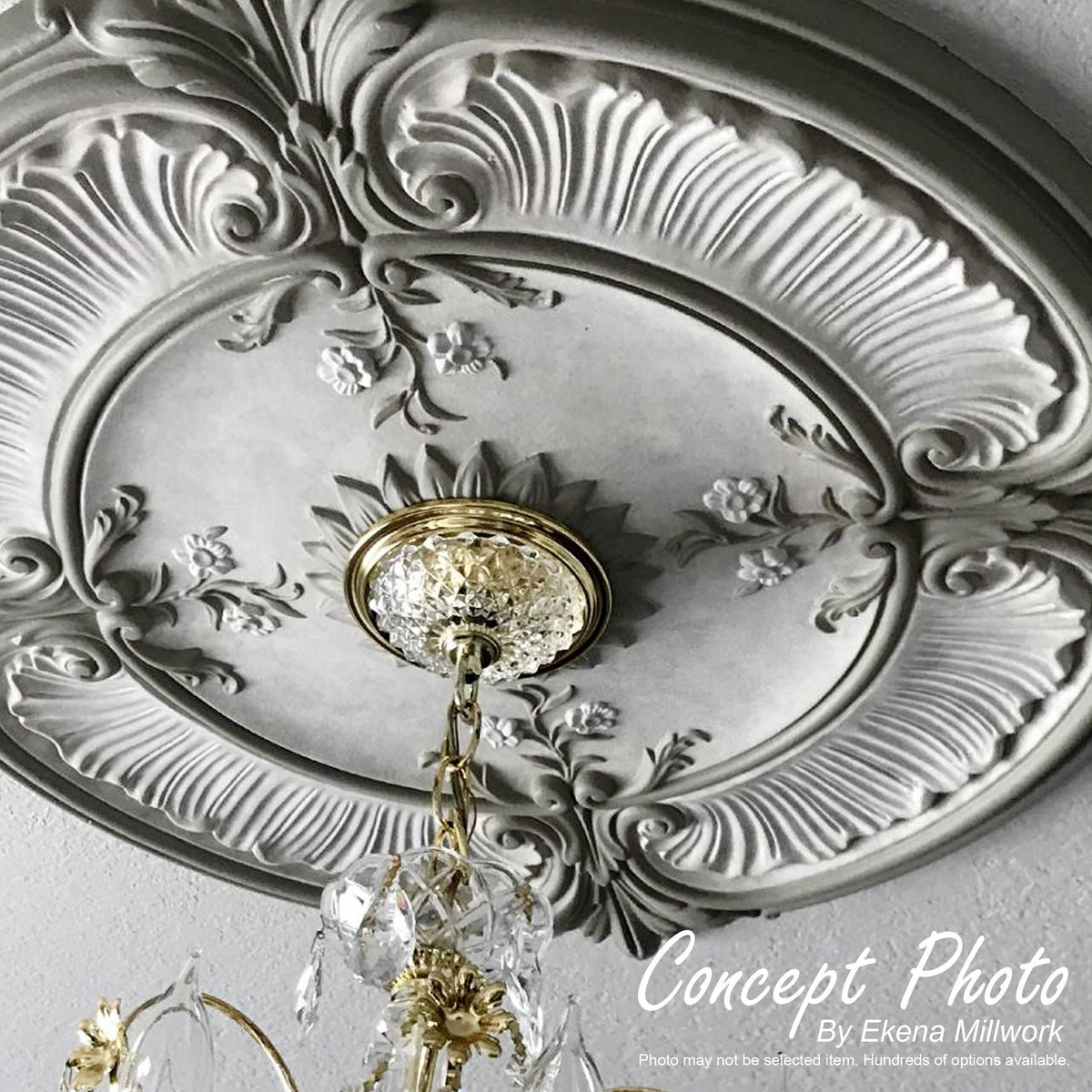 20x22OD x 1 3/4x22P Hand-Painted Gold Ceiling Medallion C402938