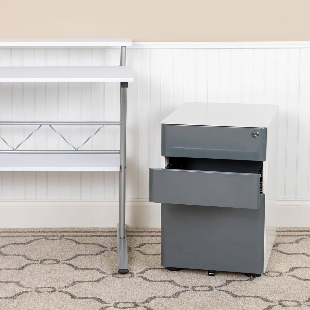 Black 3-Drawer Mobile Locking Filing Cabinet K4893