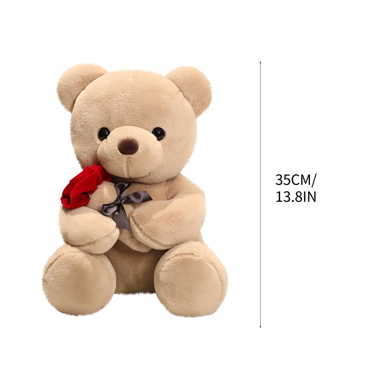 Teddy Bear Plush Toys with Rose Stuffed Animals B339413
