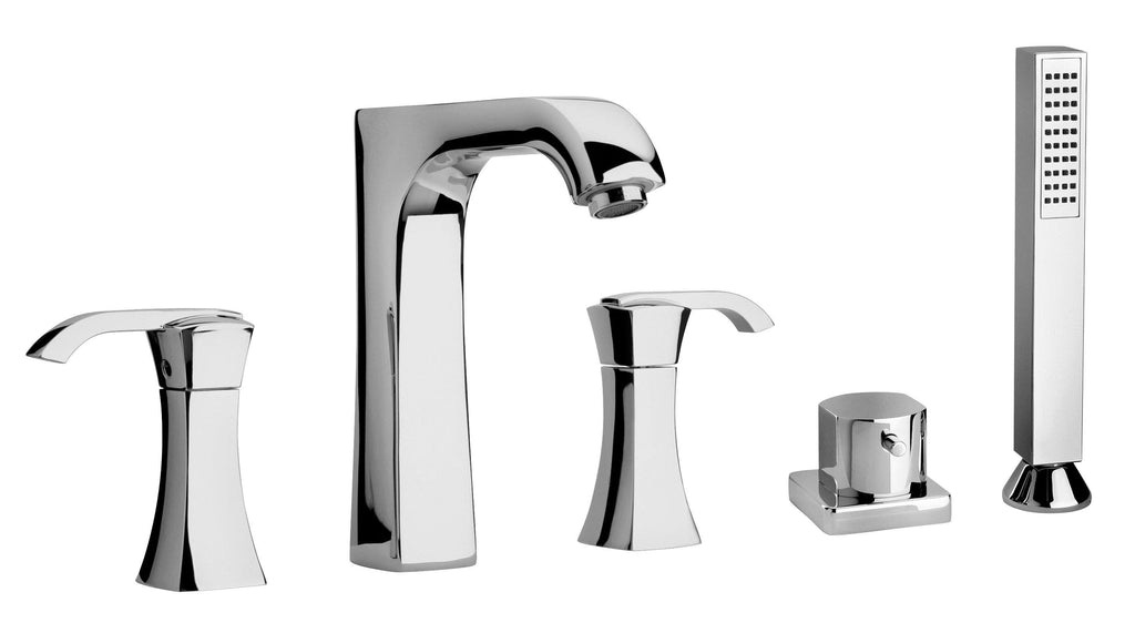Chrome Roman Tub with Lever Handles and Hand Held Shower Y34569