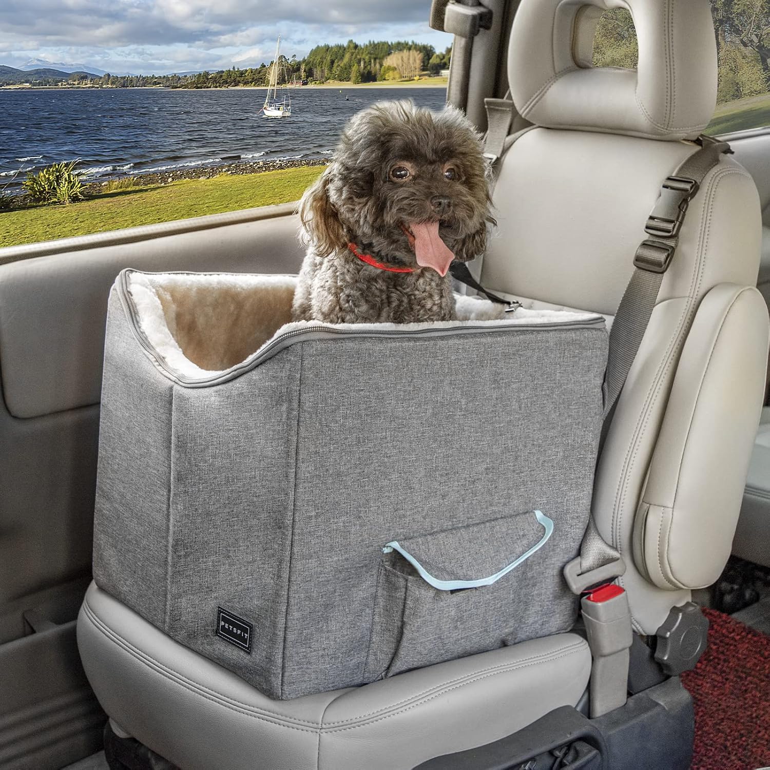 Lookout Car Seat For 2 Small Dogs or Medium Dog up to 45 lb With Big Pockets U94318