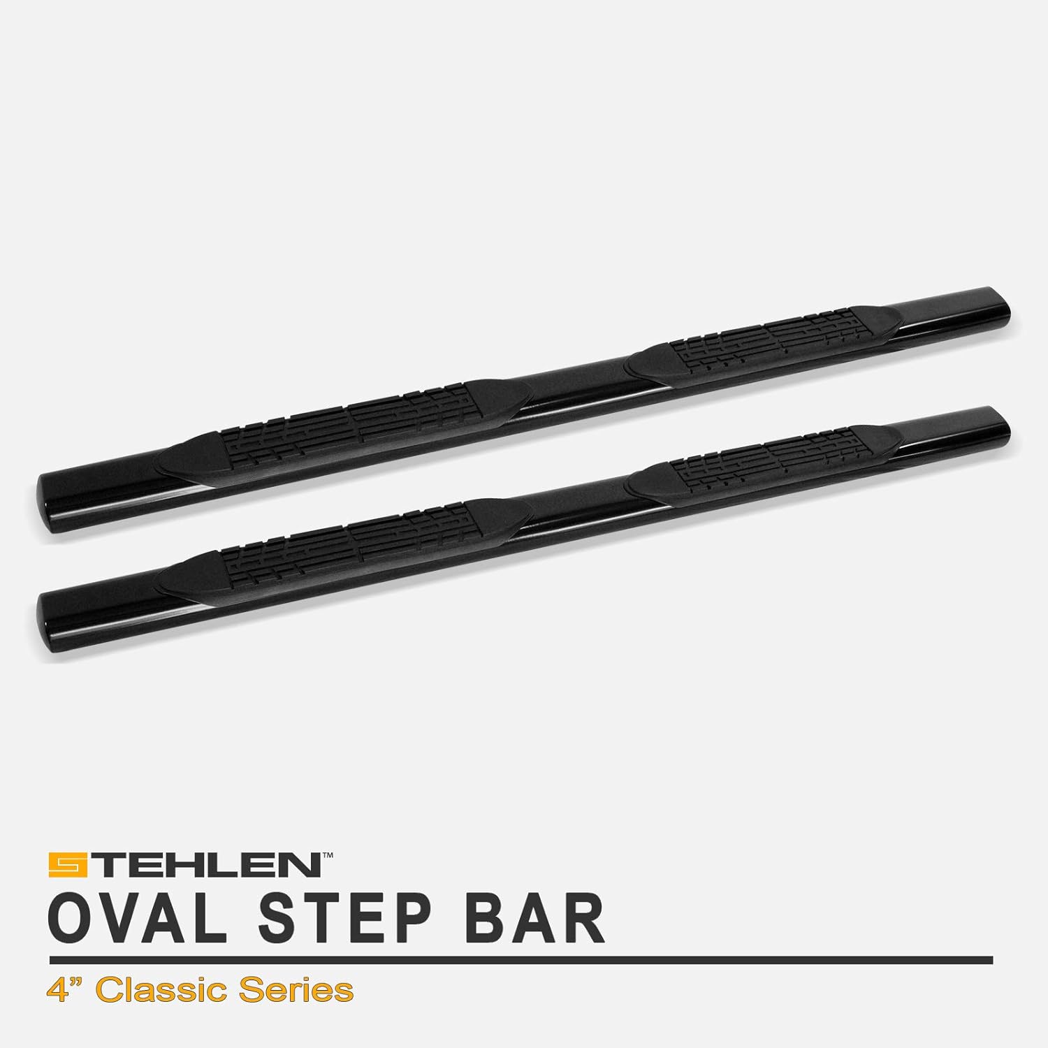 4 Oval Side Step Nerf Bars Black A674