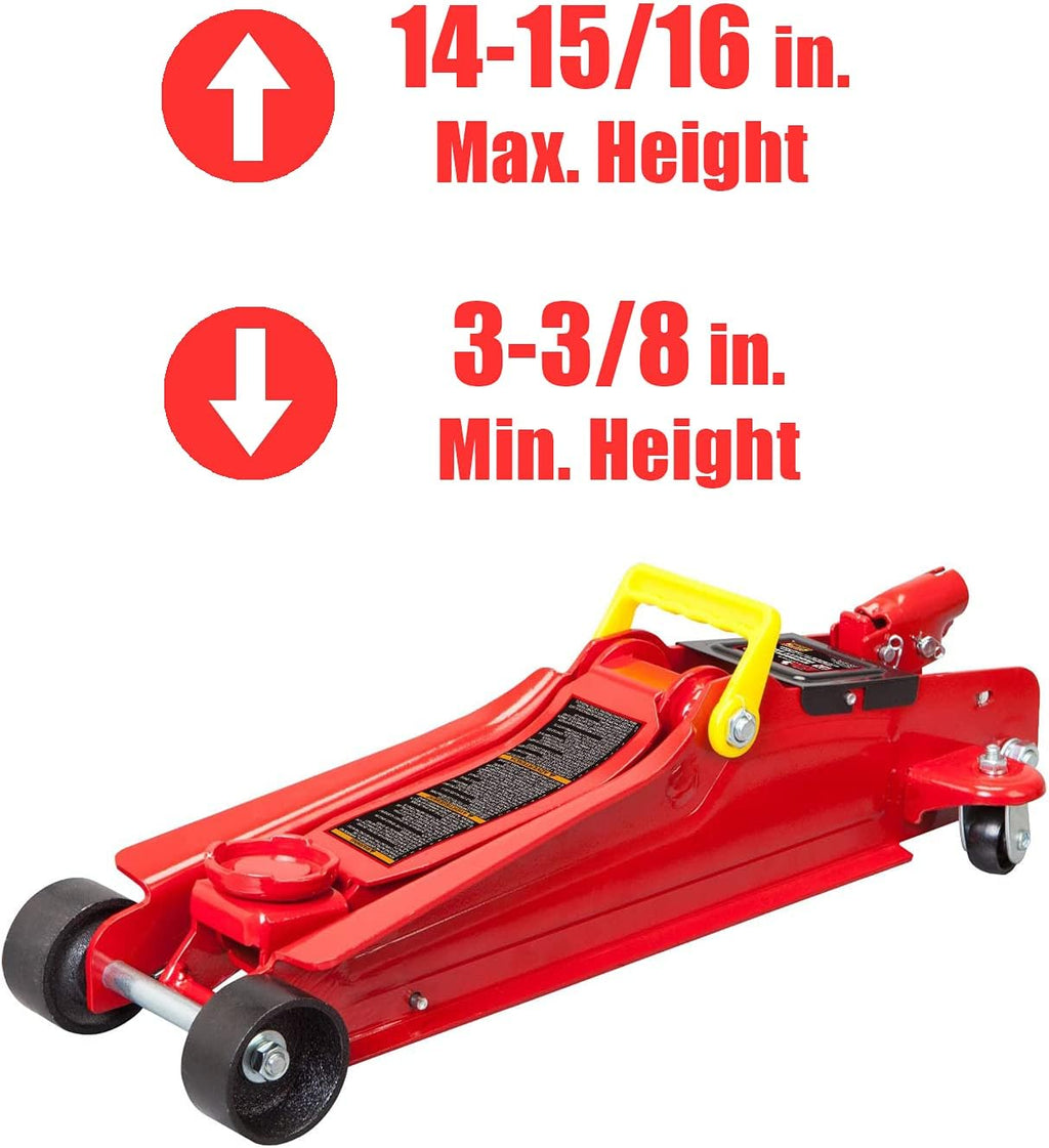 2.5 Ton Hydraulic Low Profile Trolley Floor Jack, Red, Pack of 2 D39405