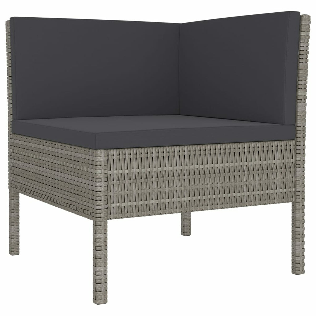 6 Piece Gray Poly Rattan Outdoor Sectional Sofa Set with Coffee Table N8697