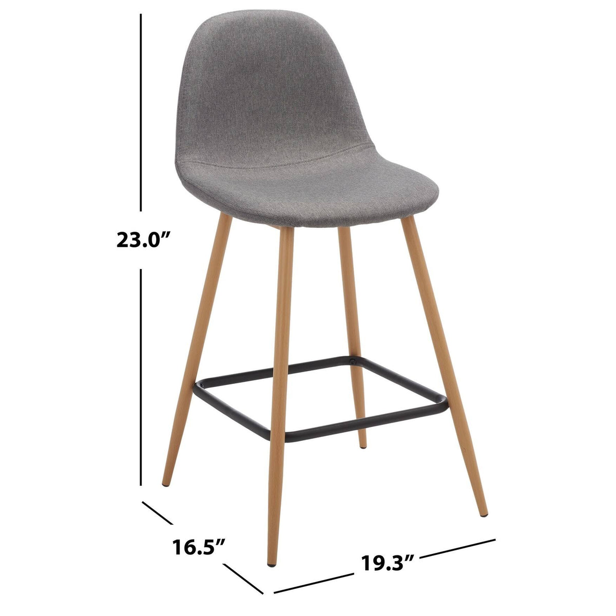 Dark Grey & Natural Counter Stool V854