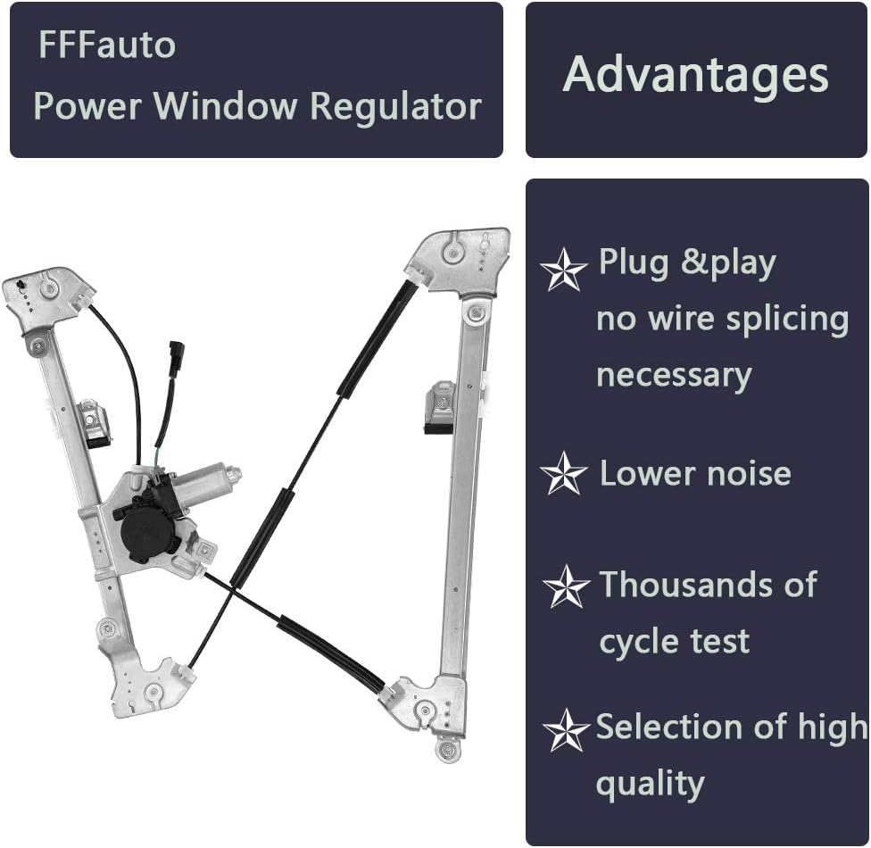 Front Left Power Window Regulator with Motor Assembly for 2004-2008 Ford F-150 Pickup, Pack of 2 H68889