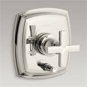 Pressure-Balancing Valve Trim with Push-Button Diverter and Cross Handles M92979