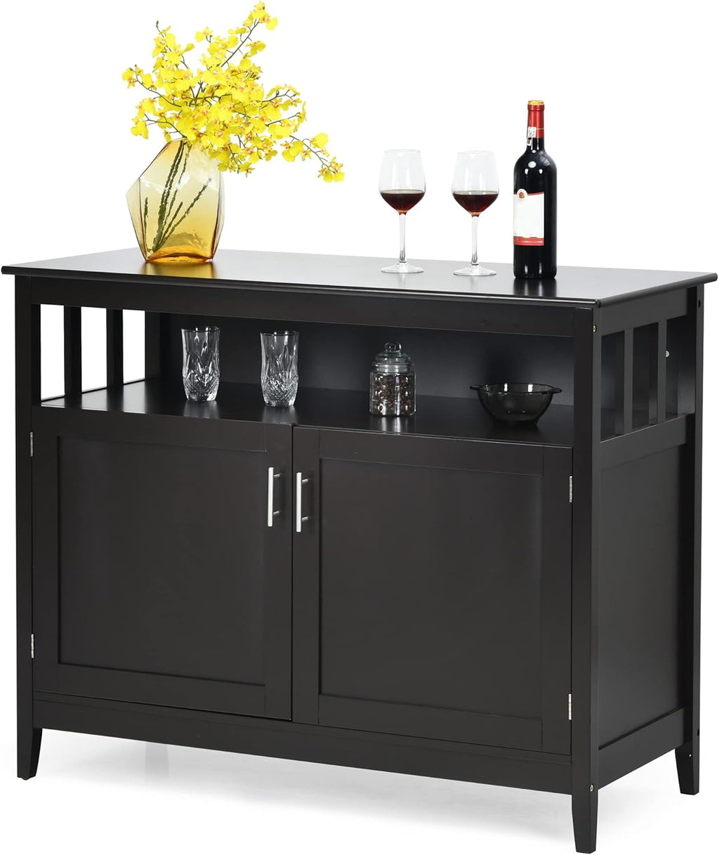 Brown Freestanding Buffet Cabinet with Adjustable Shelf R413054