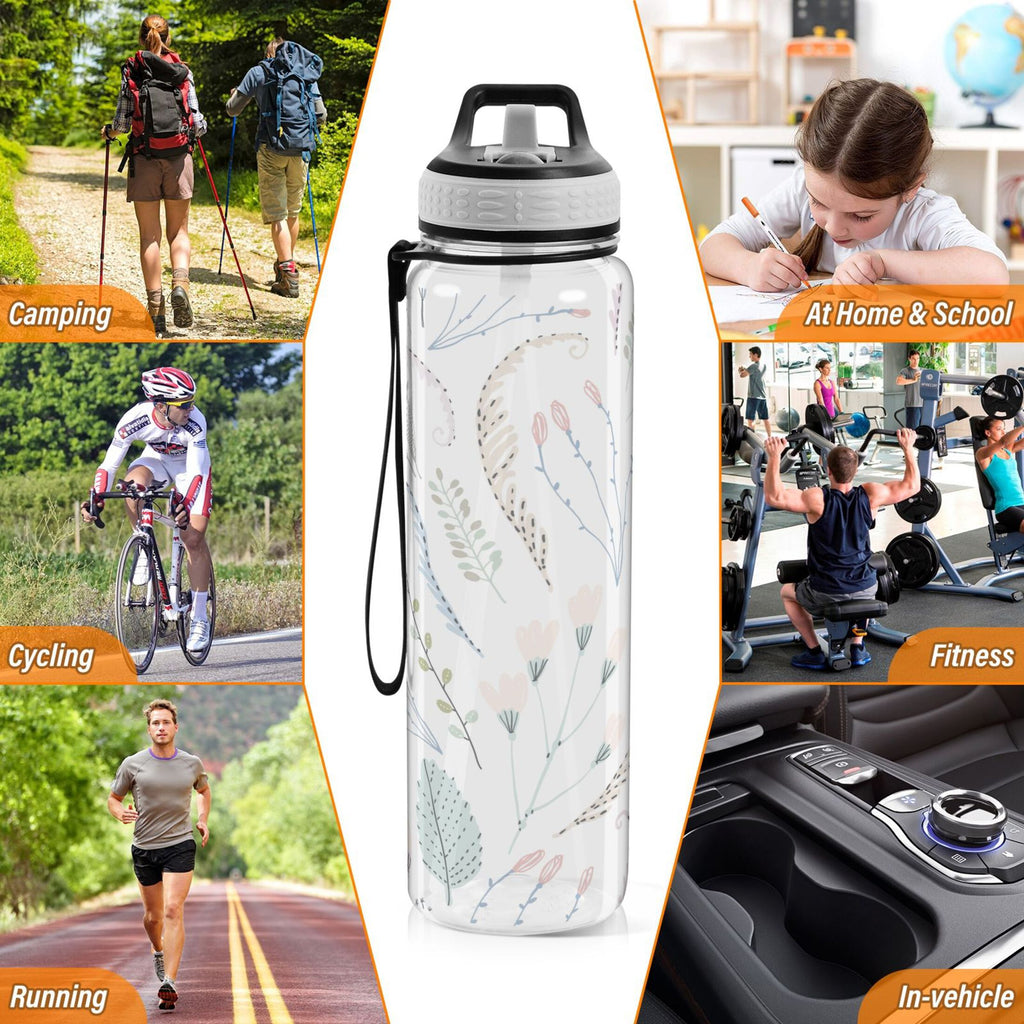 Clear 32oz Tritan Water Bottle with Straw Q1113