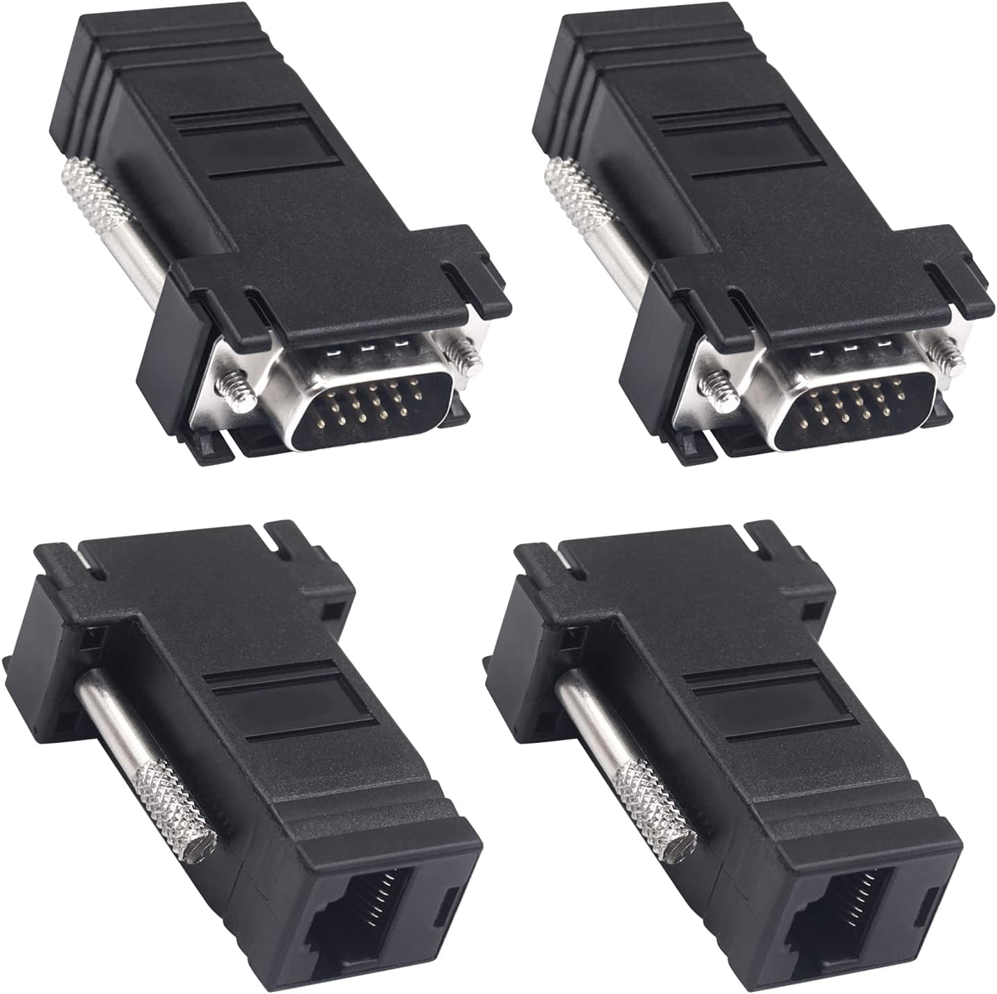 VGA Extender Over Ethernet Adapter, 4pcs VGA to RJ45 Adapter P13573