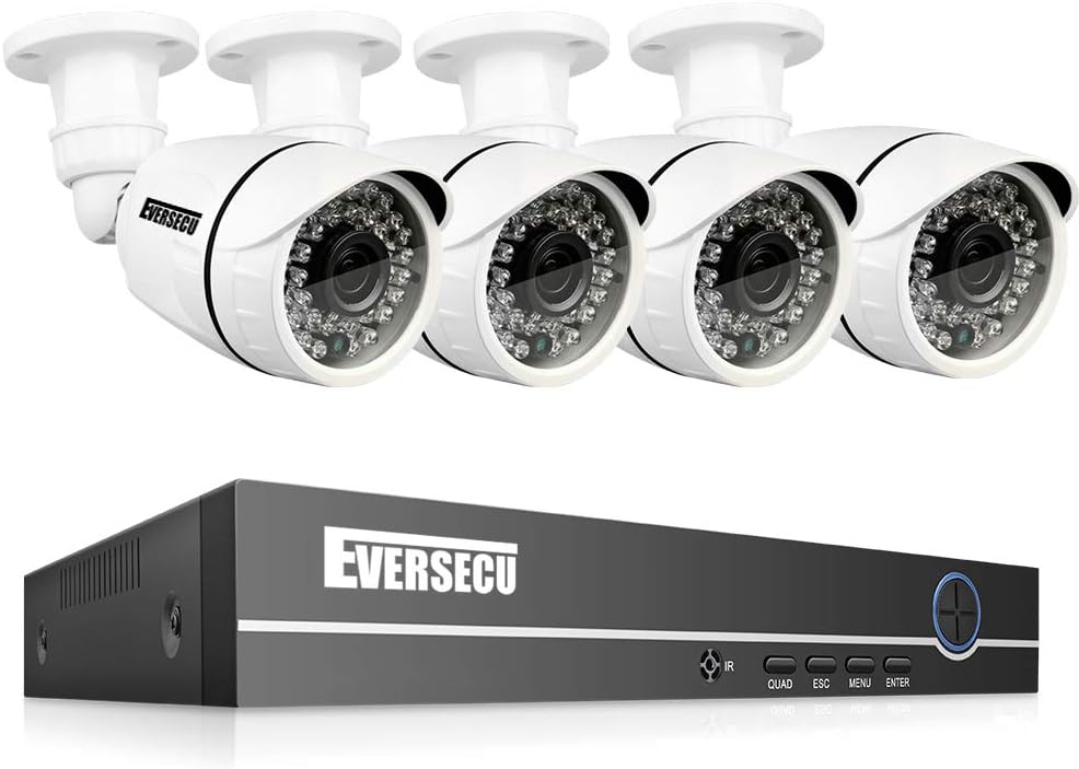 4 Channel 1080P DVR Security Camera System with 4 Weatherproof Cameras Q798850