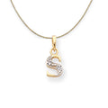 14k Yellow Gold Diamond Accent Initial Necklace - 24 Inch E3735