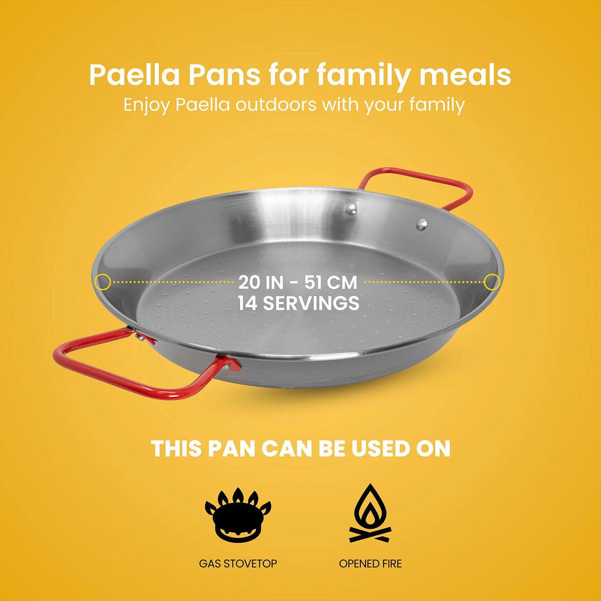 Carbon Steel Paella Pan Set with Burner and Legs Q28885