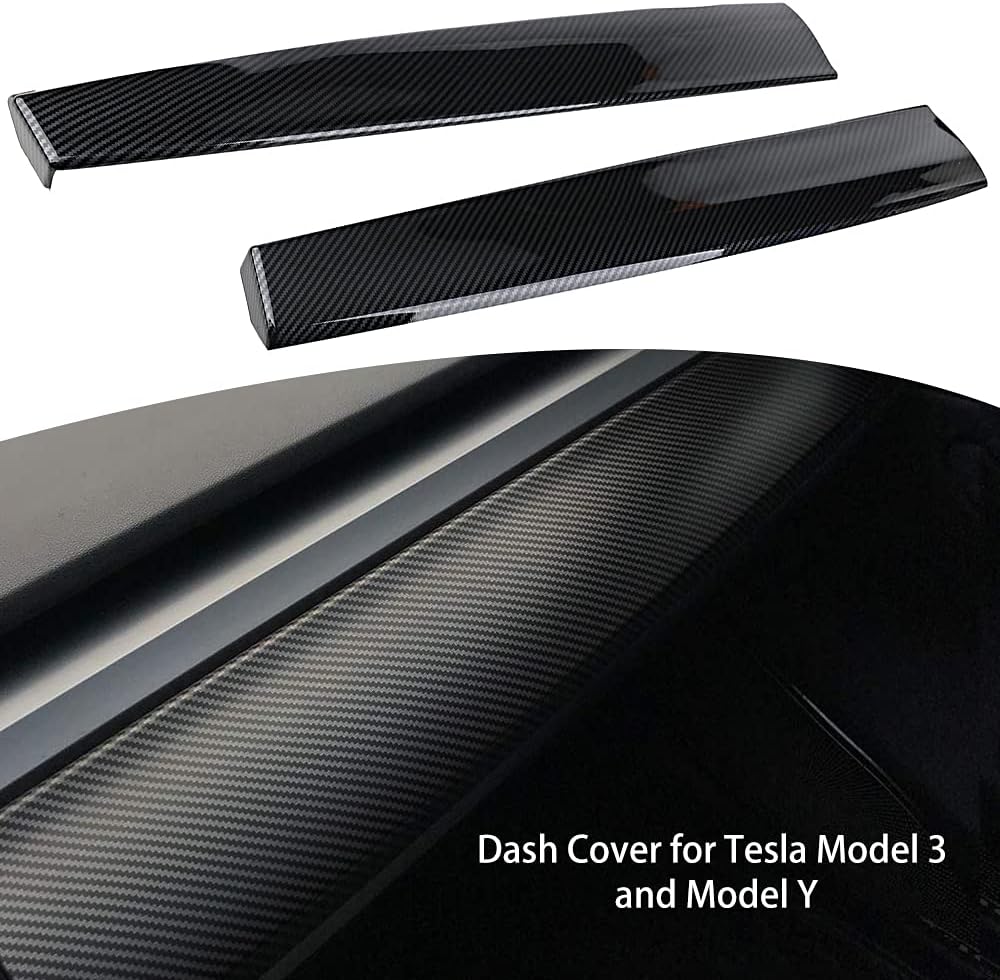 ABS Bright Carbon Fiber Pattern Dash Cover Wrap Cap Pack of 2 F76693