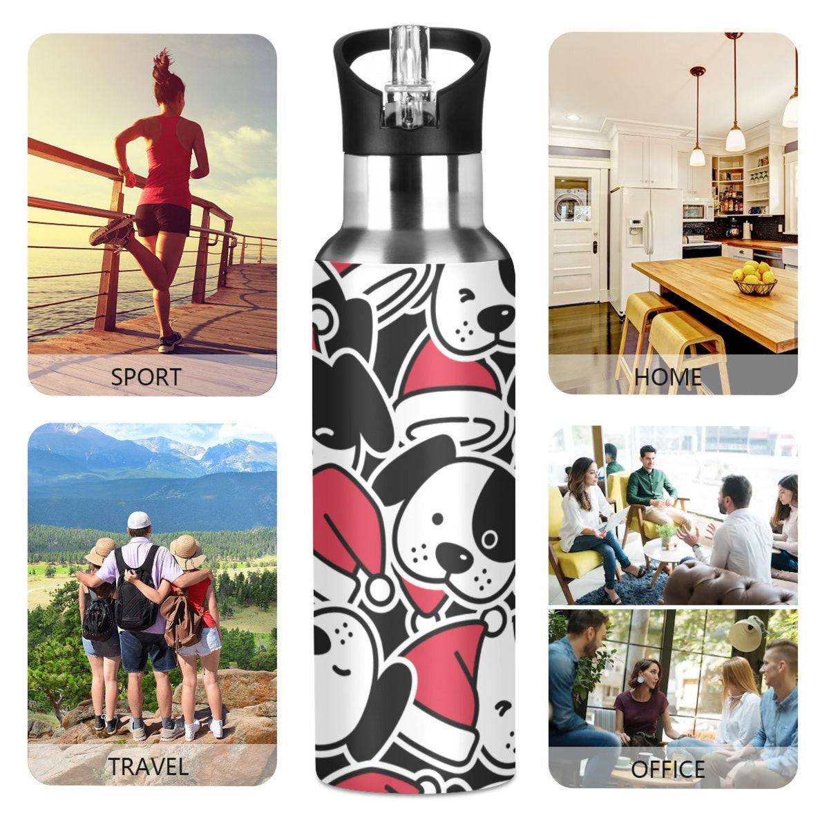 Stainless Steel Insulated Water Bottle with Straw Lid U147