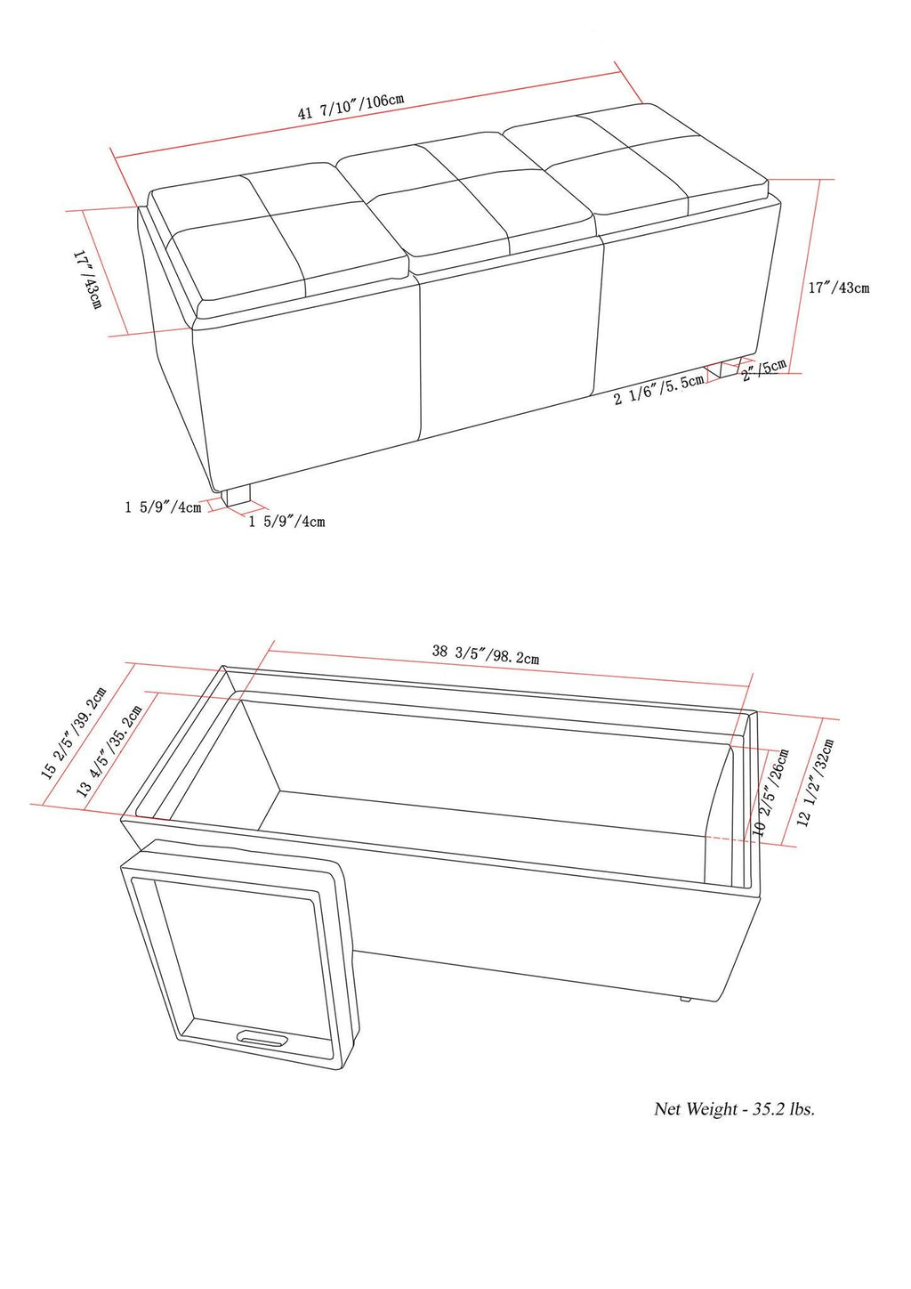 Brown Storage Ottoman D779905