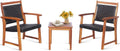 3-Piece Acacia Wood Bistro Set with 2 Chairs & 1 Side Table N207