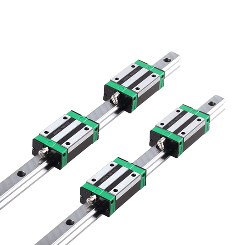 2Pcs HGR20-1200mm Linear Slide Guideway Rail + 4Pcs HGH20A Bearing Blocks Square Type Carriage for 20mm Linear Rail Set O550925