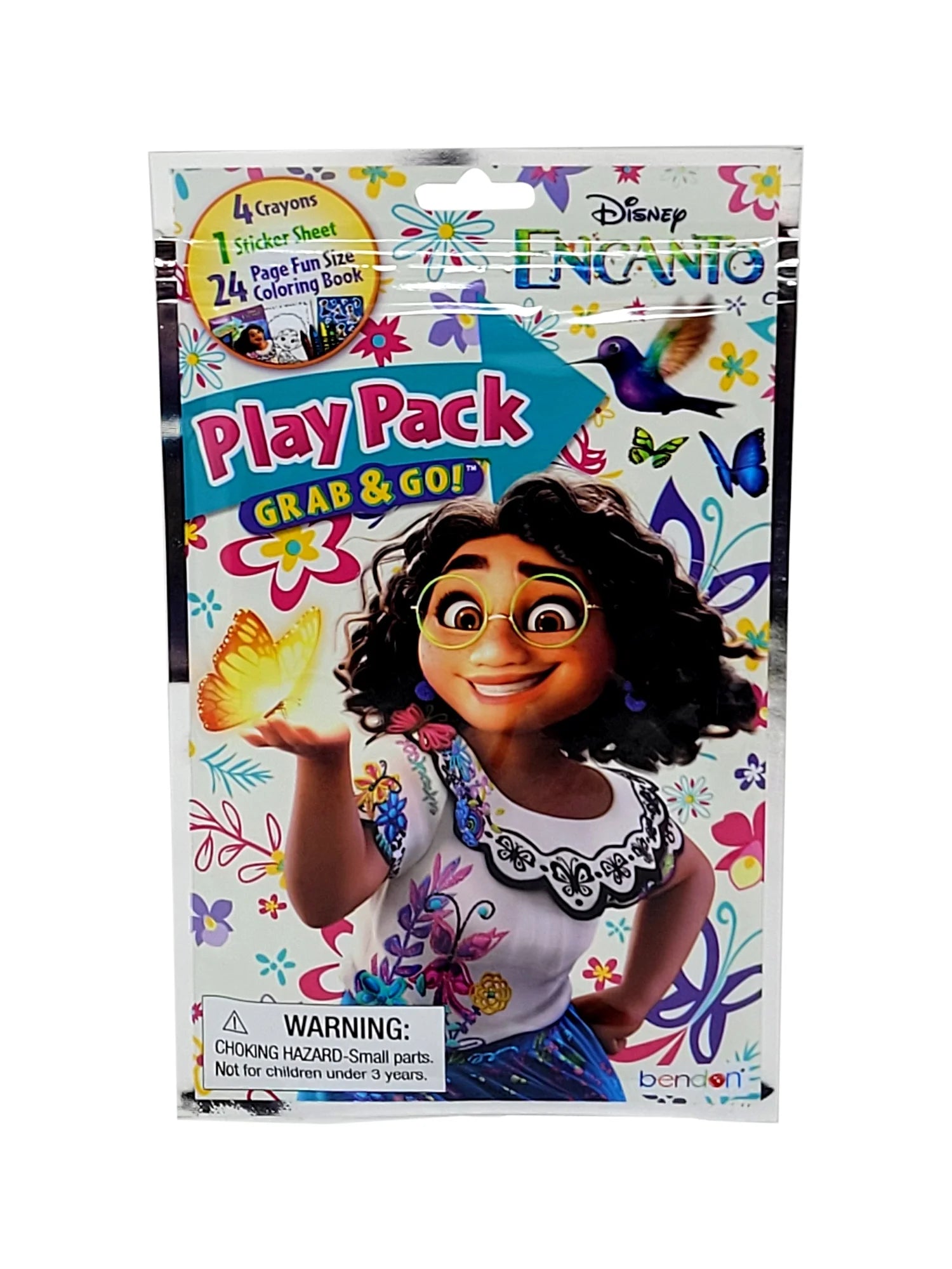 12" Purple Tote Bag with Disney Play Pack Stickers Crayons Set Q65090
