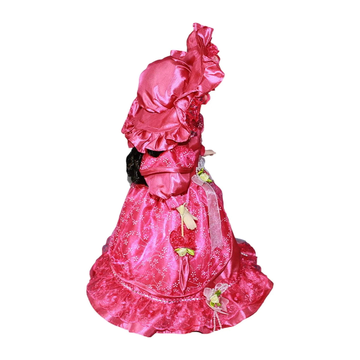 Pink Ceramic Dollhouse Lady with Dress V544