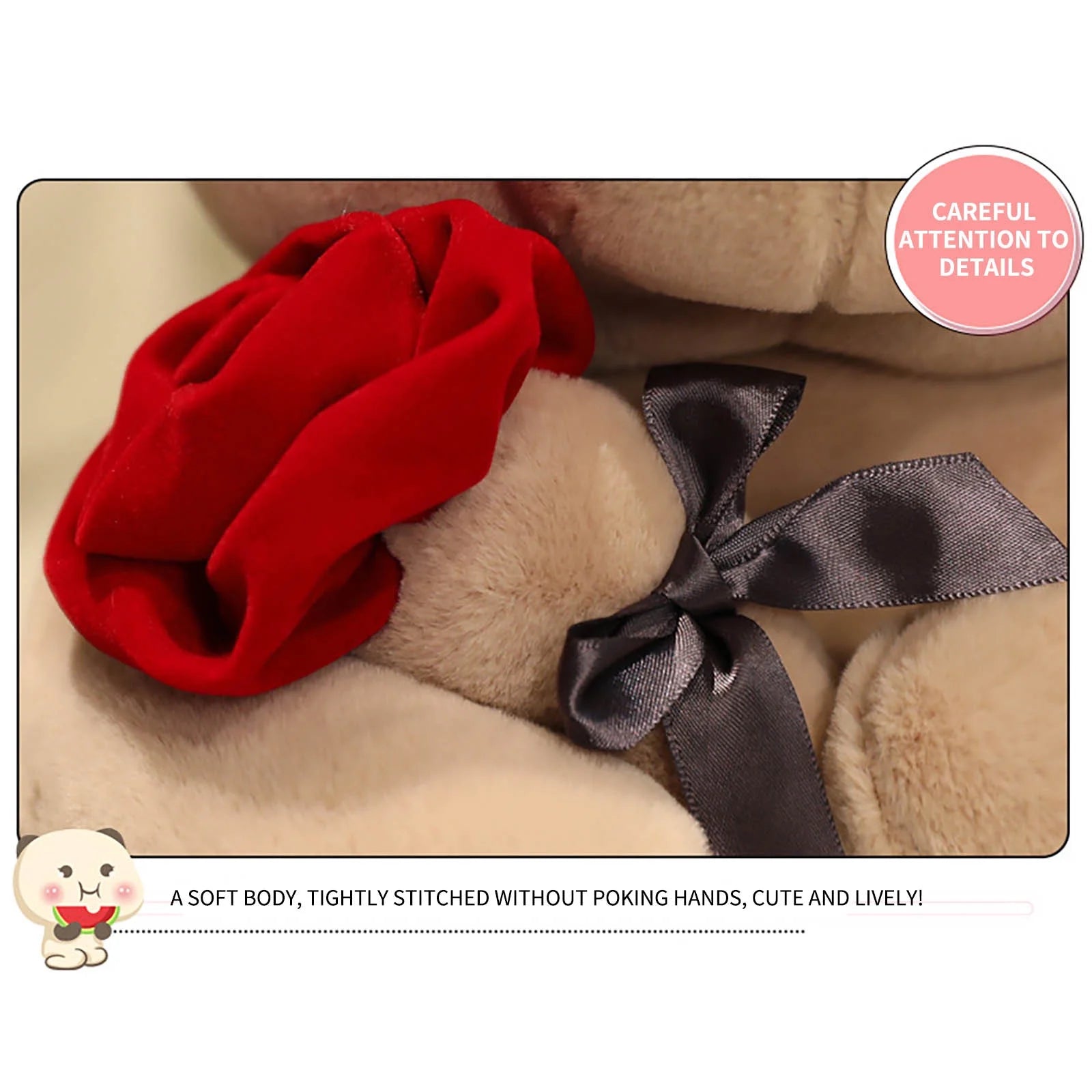 Teddy Bear Plush Toys with Rose Stuffed Animals B339413