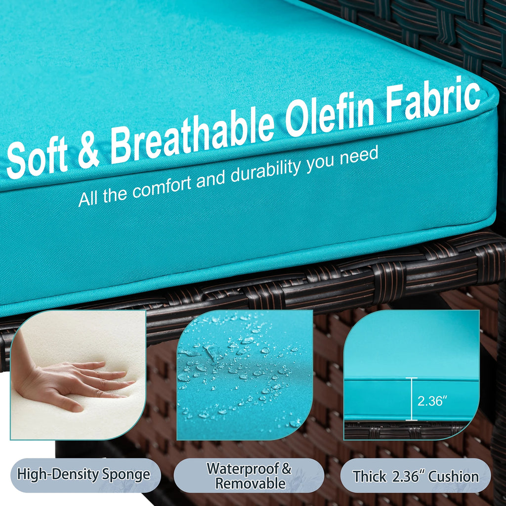 Outdoor Wicker Rattan Loveseat with Cushion R557959