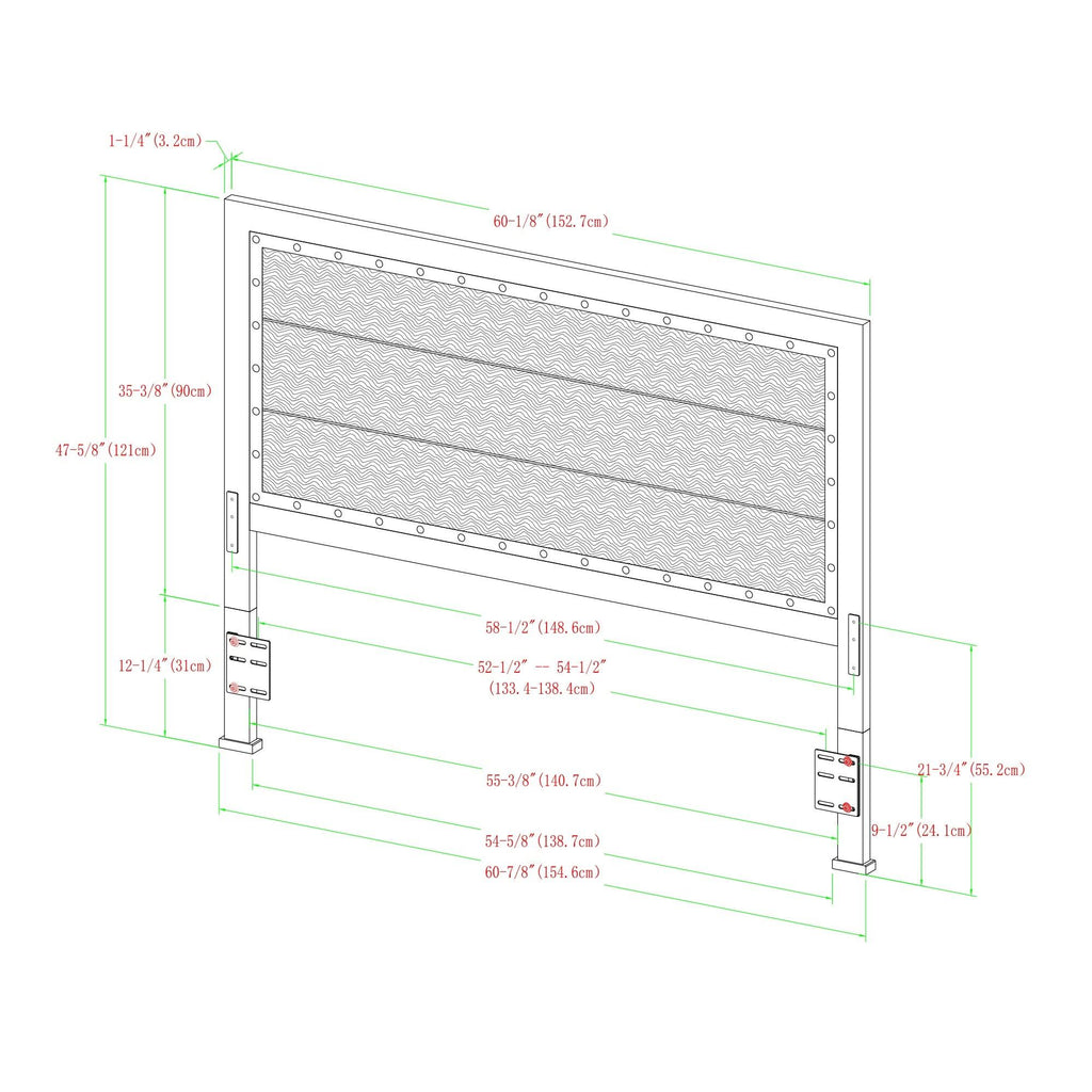 Queen Metal and Wood Headboard B248608