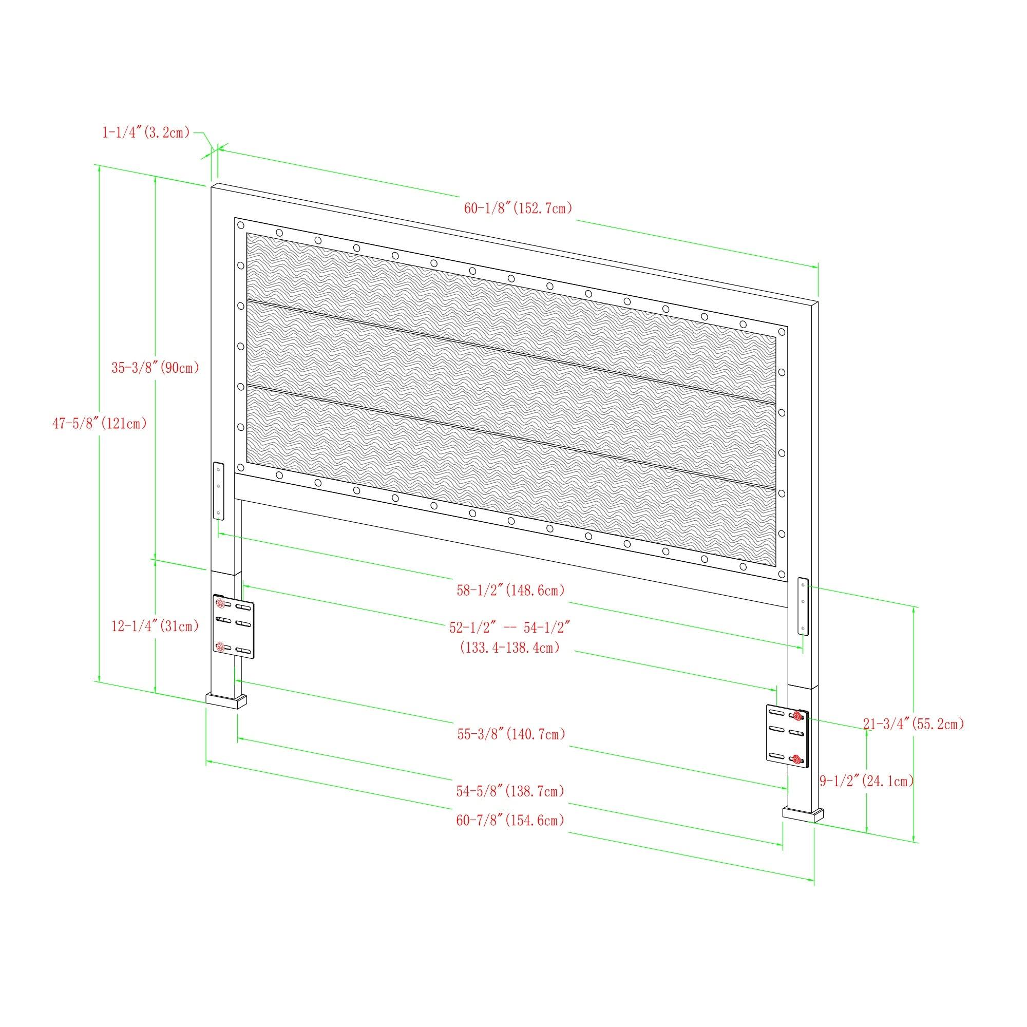 Queen Metal and Wood Headboard B248608